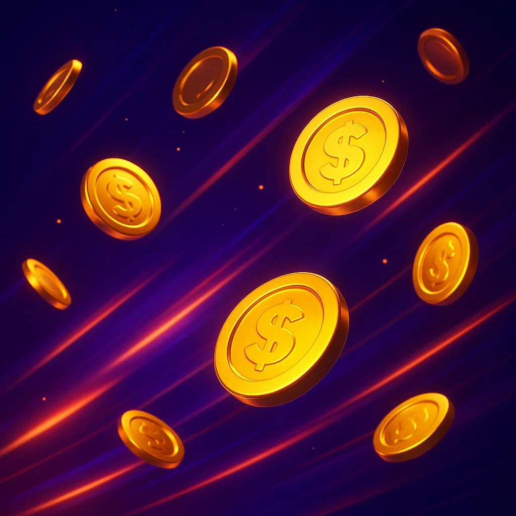 Premium slot-themed editorial visual with glowing reels and dark neon atmosphere